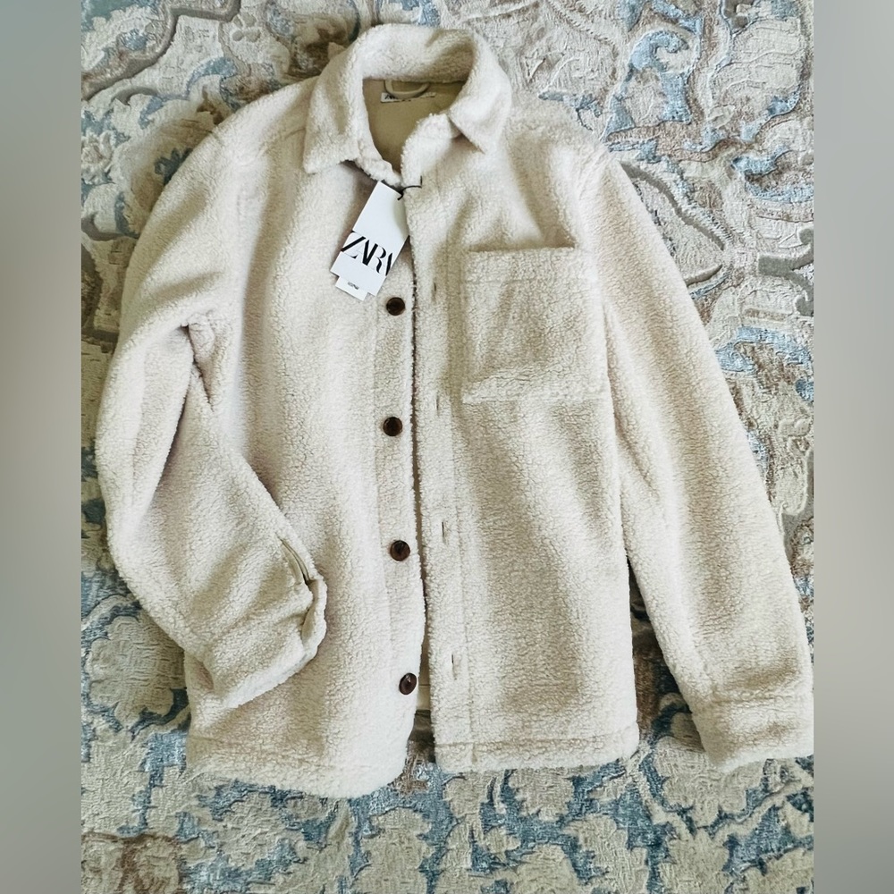 NWT ZARA Teddy Shirt Jacket S/M